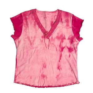 Pink Tie-Dye Blouse Size L/XL